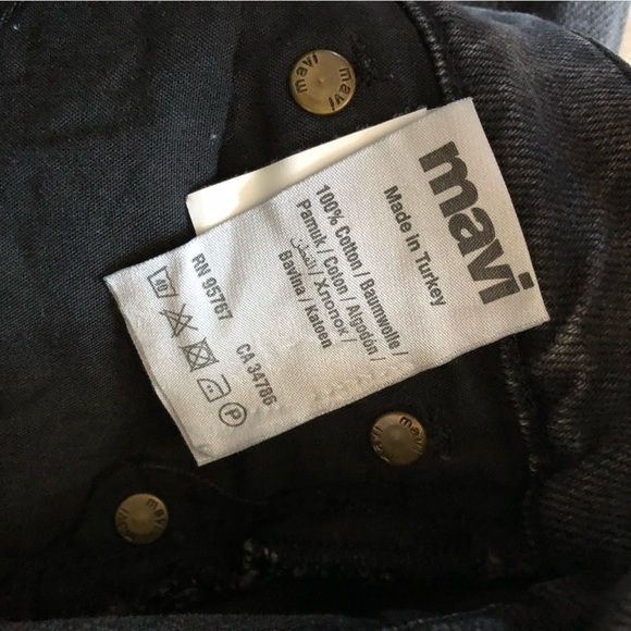 Mavi Wide Leg Cropped Raw Hem Black Jeans Size 24 - Picture 9 of 14